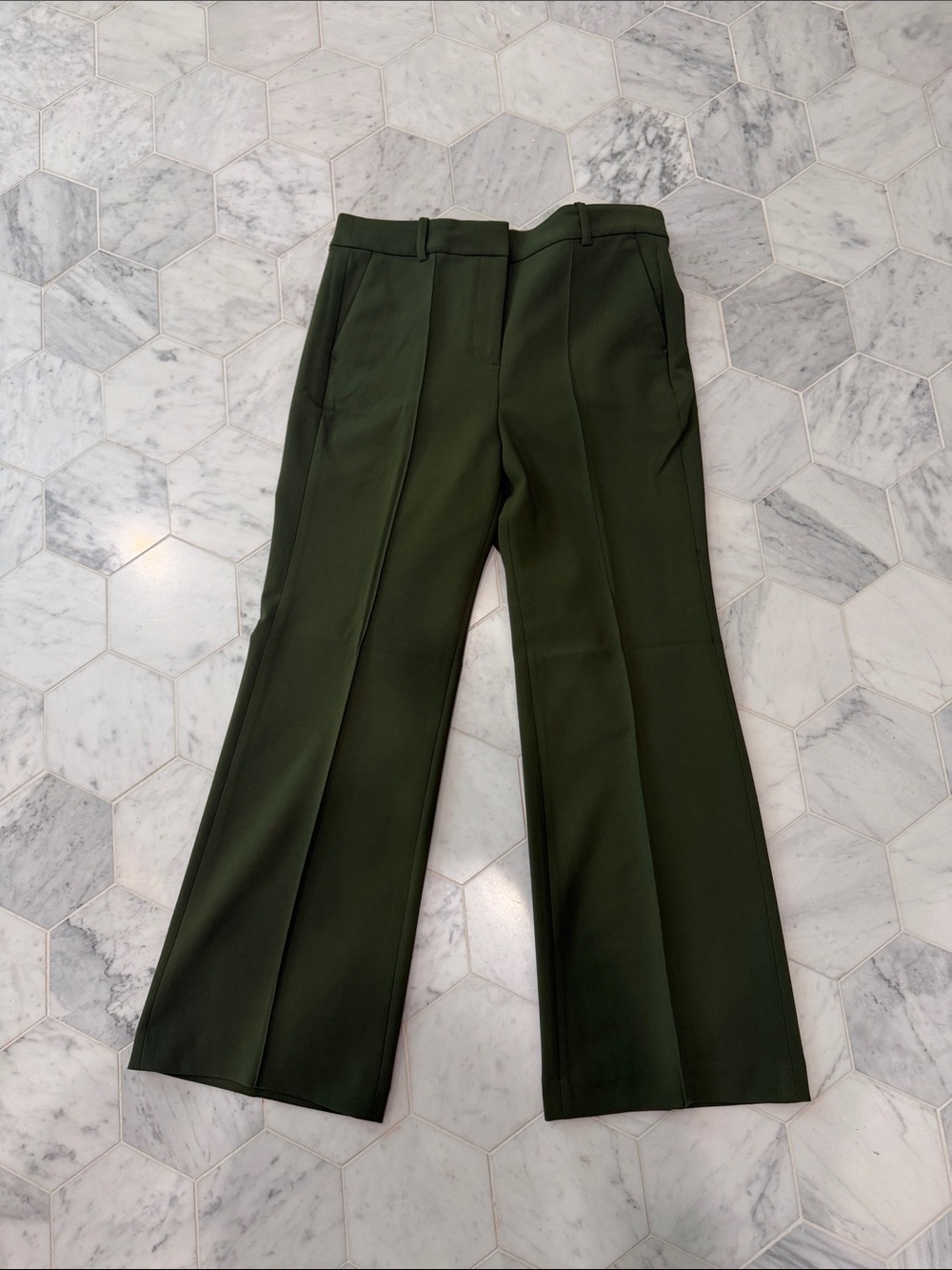 J. Crew Olive Green Wide-Leg Trousers